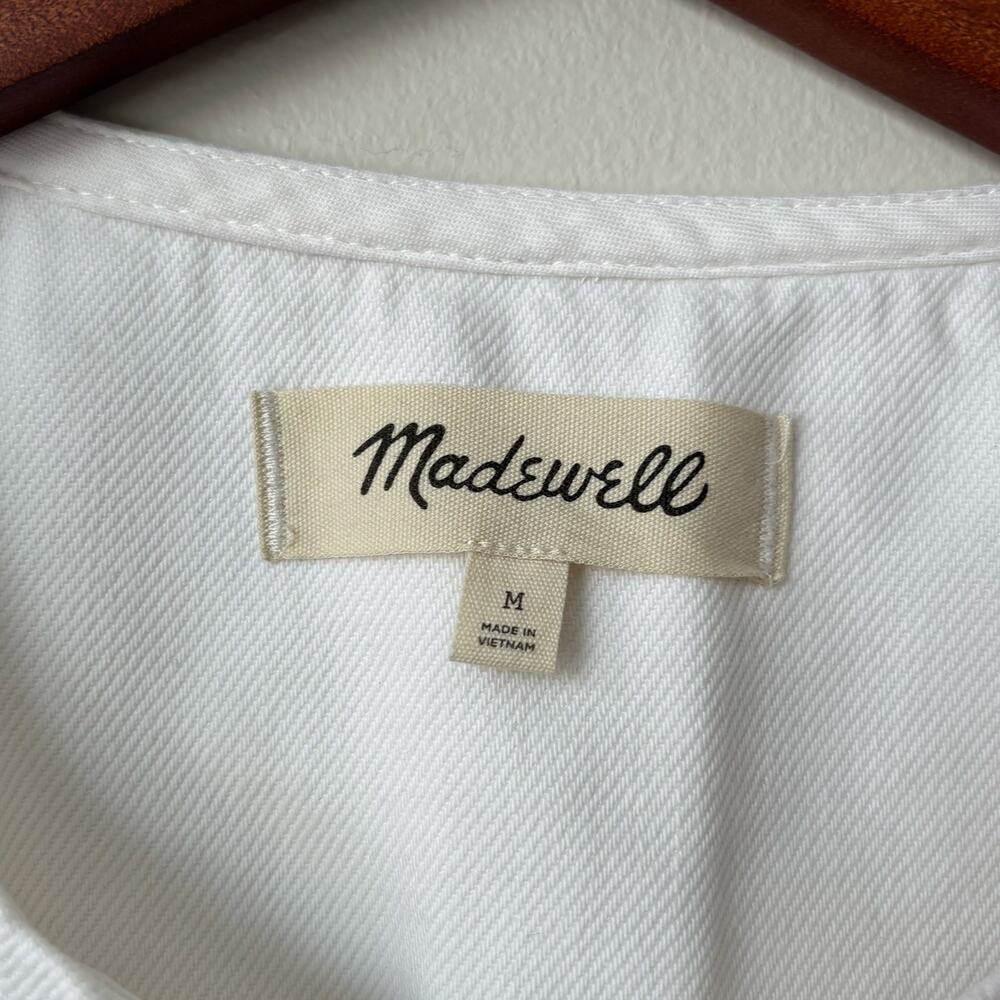 Madewell White Cropped Denim Vest Sz M - Picture 5 of 7